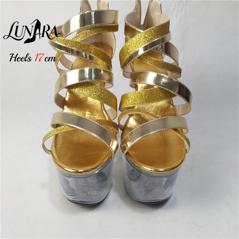 Золотистые металлические босон – обзор и цена Sandal Strappy Heeled